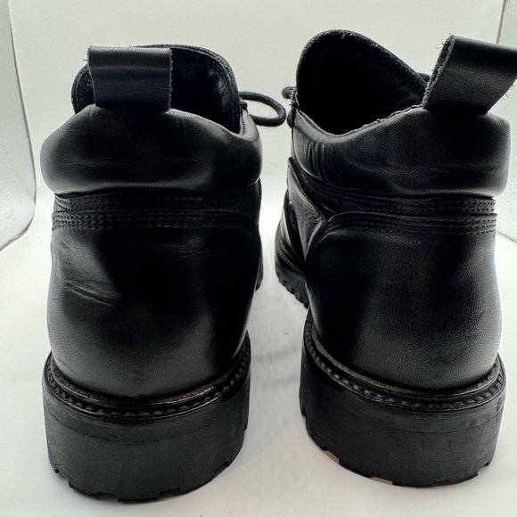 All Saints Shoes Black Yarrow Calf Leather Lug Sole Chunky Moto Boots 9.5 (40) - Picture 4 of 9